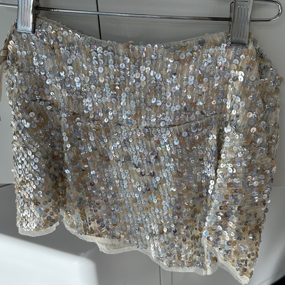 Antik Batik Iridescent Sequin Mini Skirt